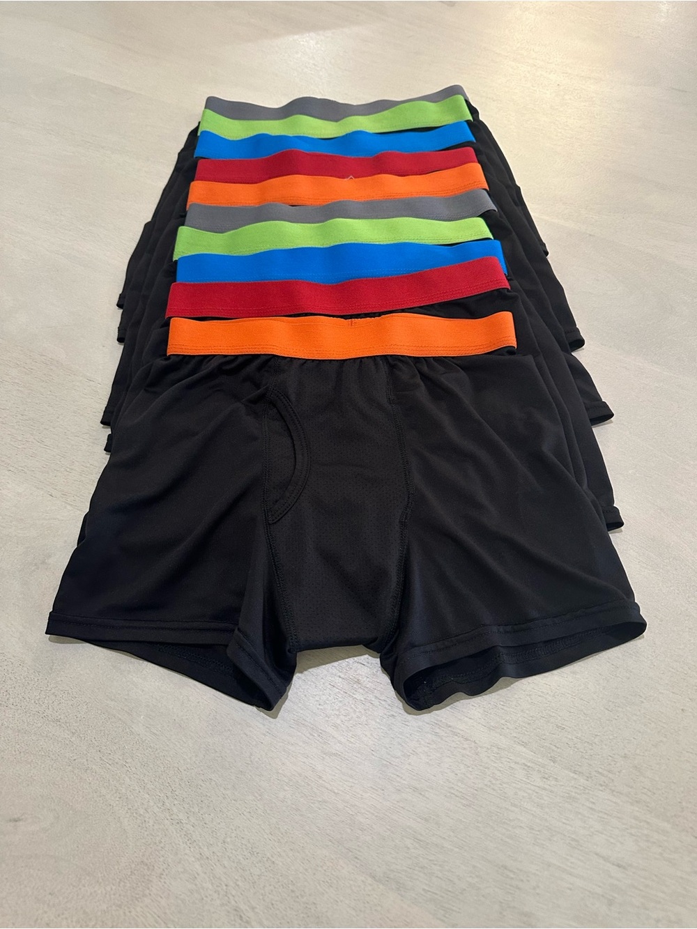 Athletic Works. Black Boxer Briefs with Assorted Bright Waistbands (10 pairs)